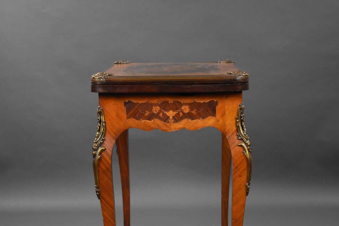 3500.0 19th Century English Victorian Walnut & Marquetry Card Table & Vanity photo