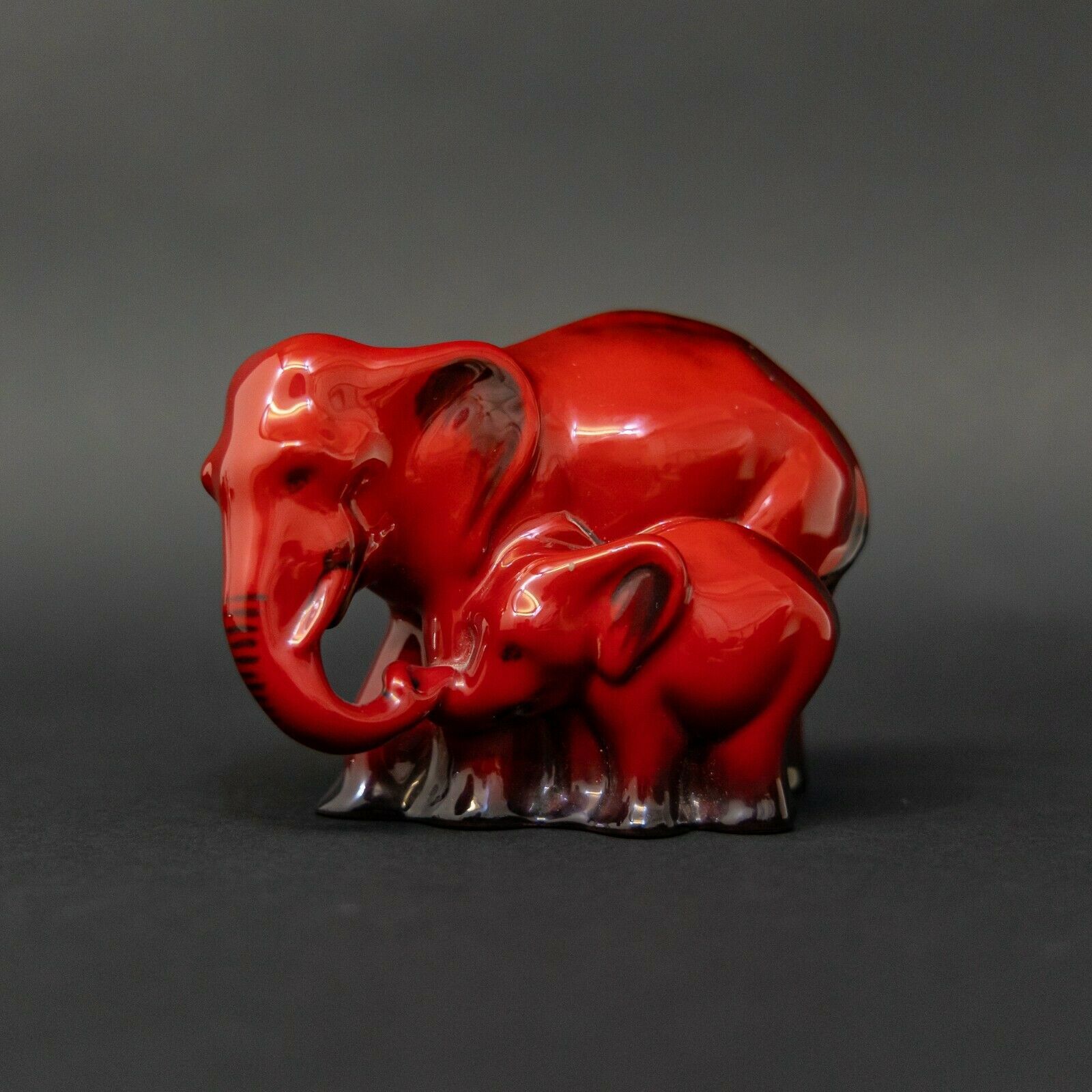 Royal Doulton Flambe Elephant And Young photo furniture