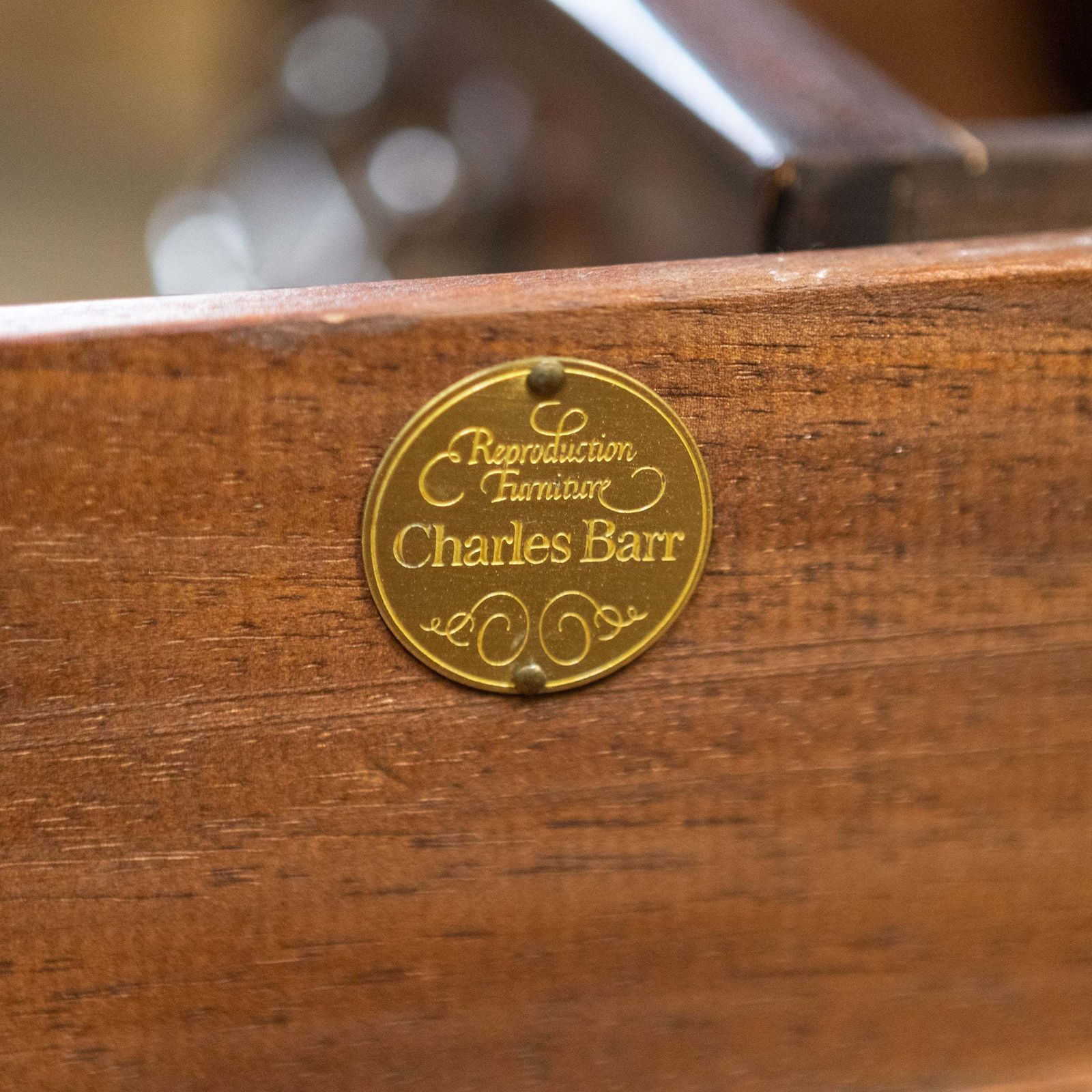 photo for sale Reclaimed Flame Mahogany Pedestal Desk | Charles Barr