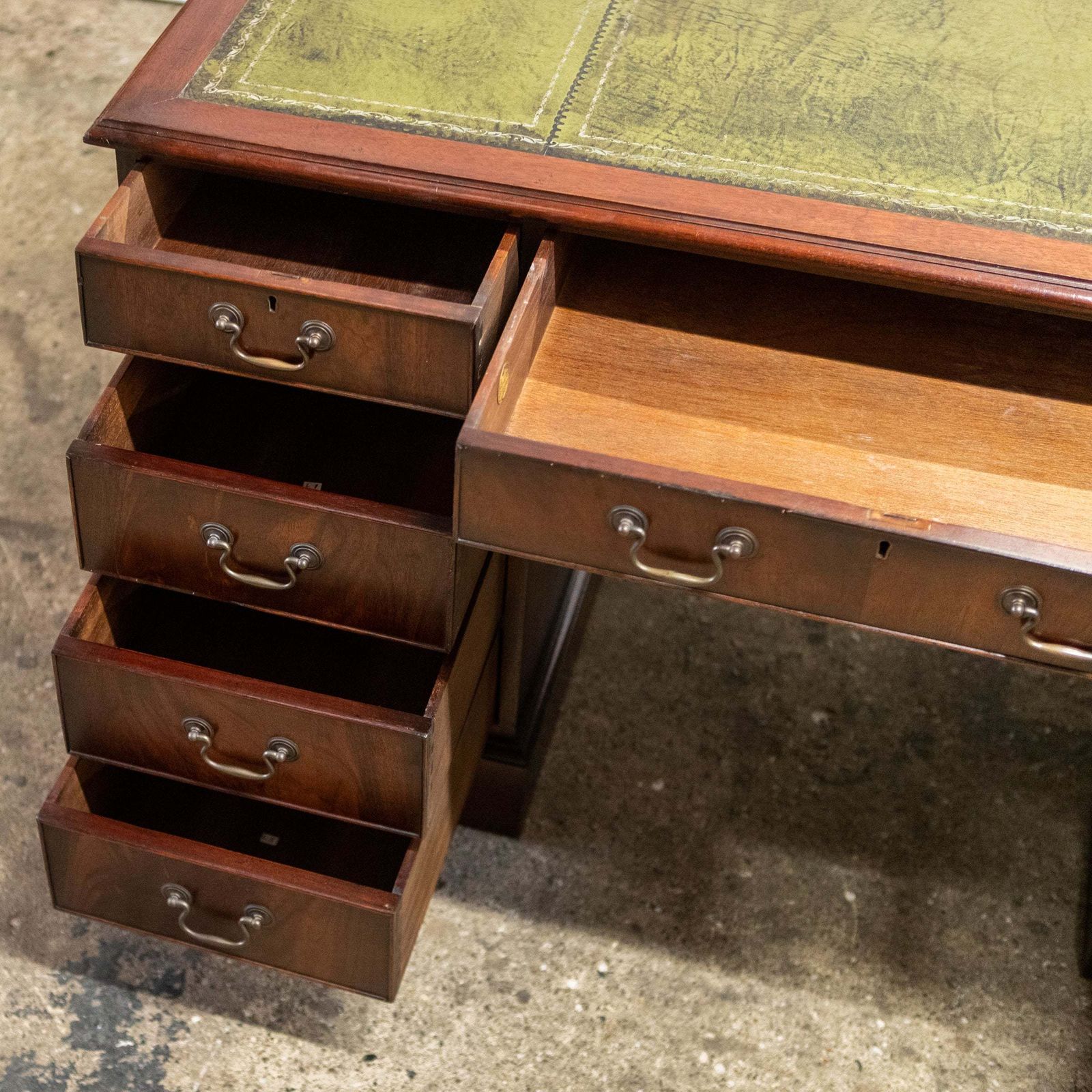 Furniture Reclaimed Flame Mahogany Pedestal Desk | Charles Barr photo