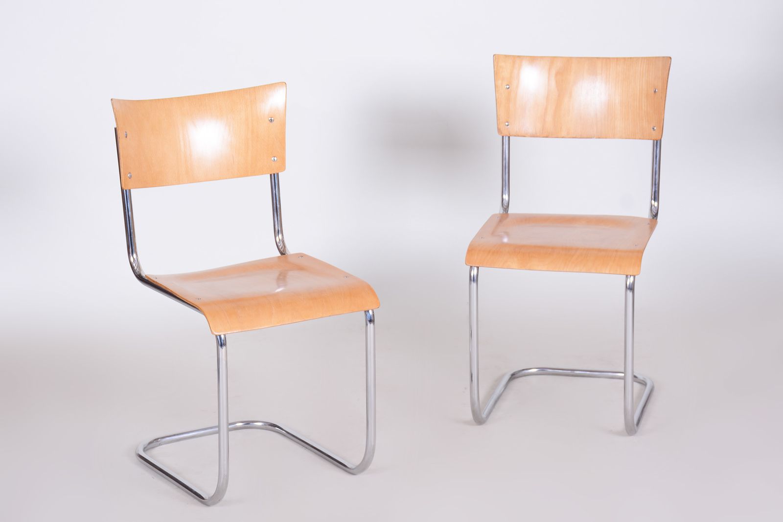 Set Of Four Mart Stam Dining Chairs   1930s photo furniture