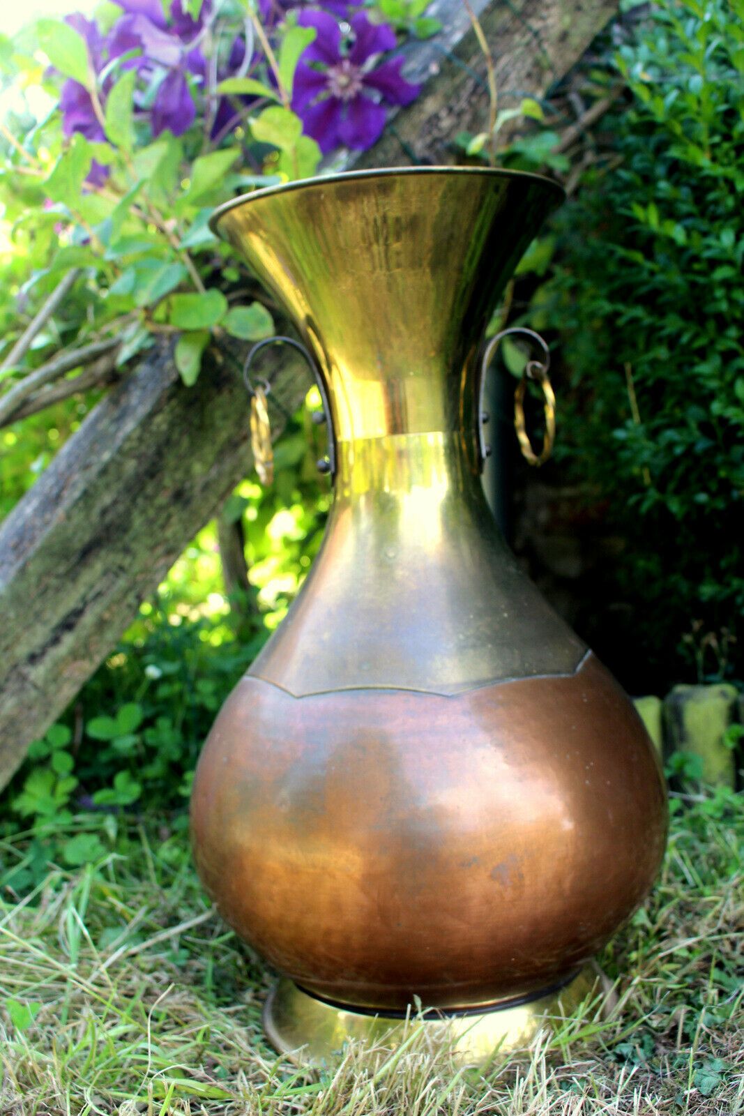 Vintage Belgium Copper Large Handcrafted  Pot Urn Vase photo furniture