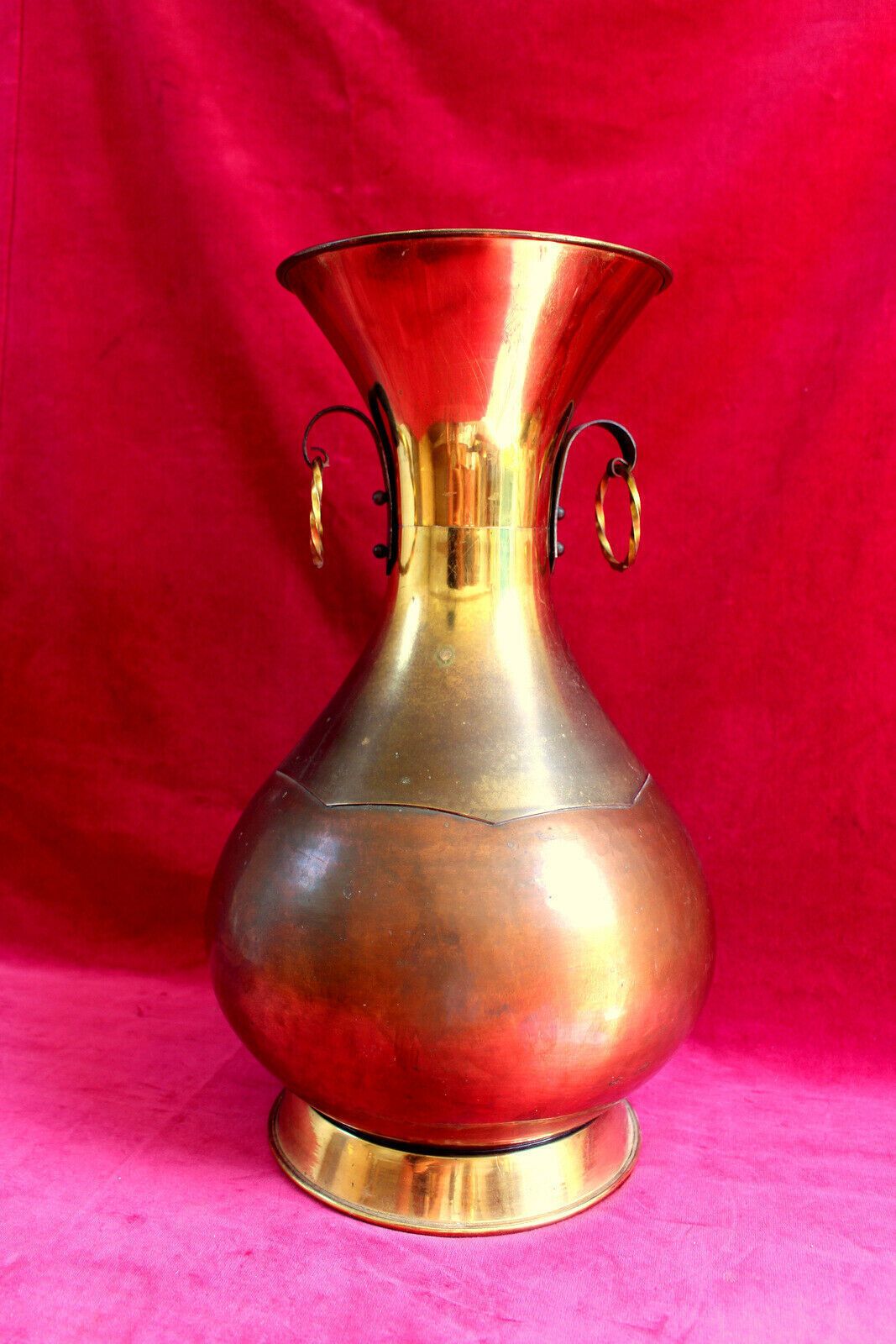 Vintage Belgium Copper Large Handcrafted  Pot Urn Vase