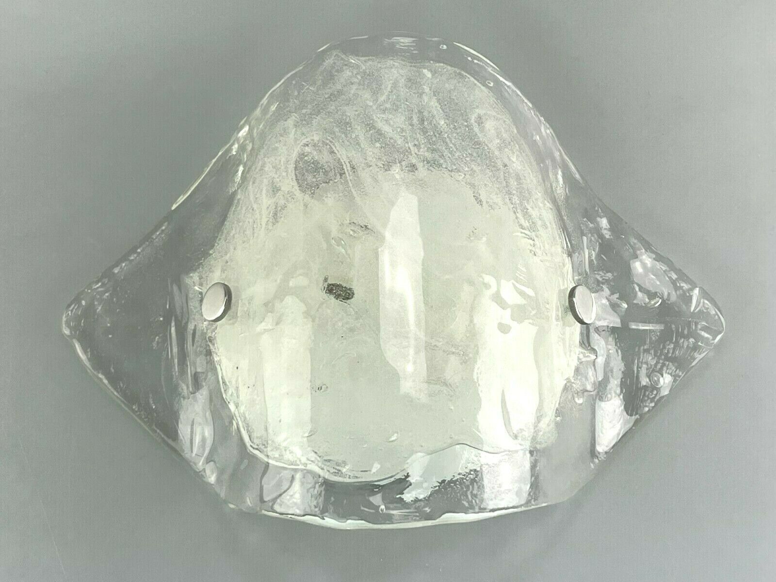 60s 70s Lamp Light Wall Lamp Kalmar Franken Carlo Nason Ice Glass 60s