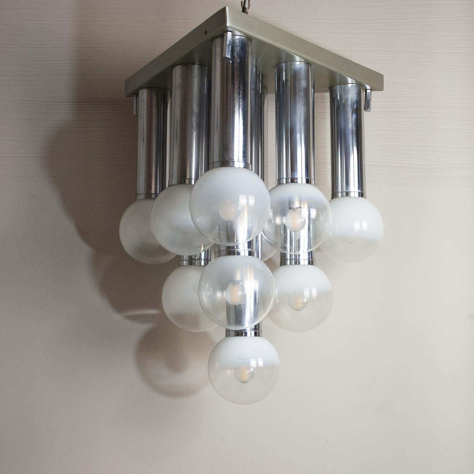 Goffredo Reggiani Italian Midcentury Space Age Chandelier 70's photo for sale