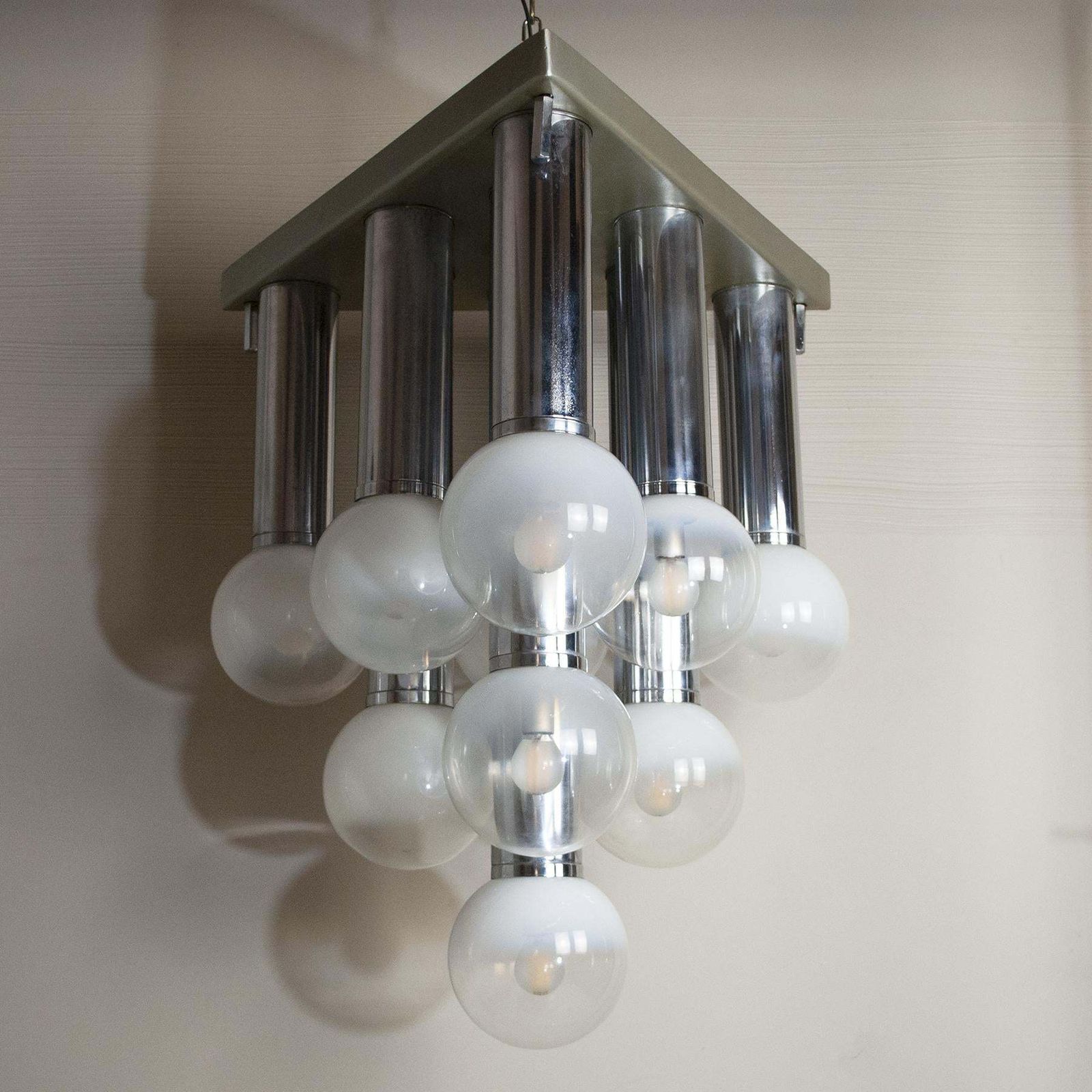 photo furniture Goffredo Reggiani Italian Midcentury Space Age Chandelier 70's