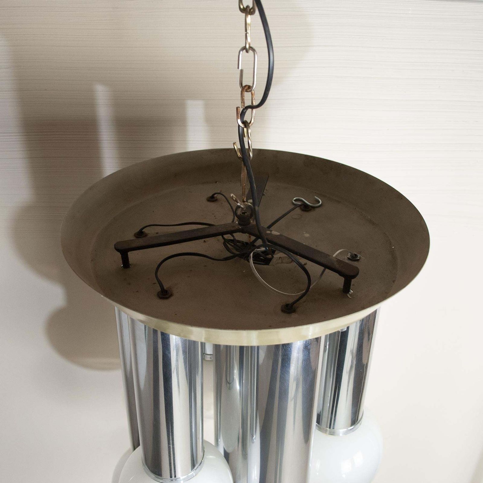 Goffredo Reggiani Italian Mid Century Space Age Chandelier, 70's photo vinterior