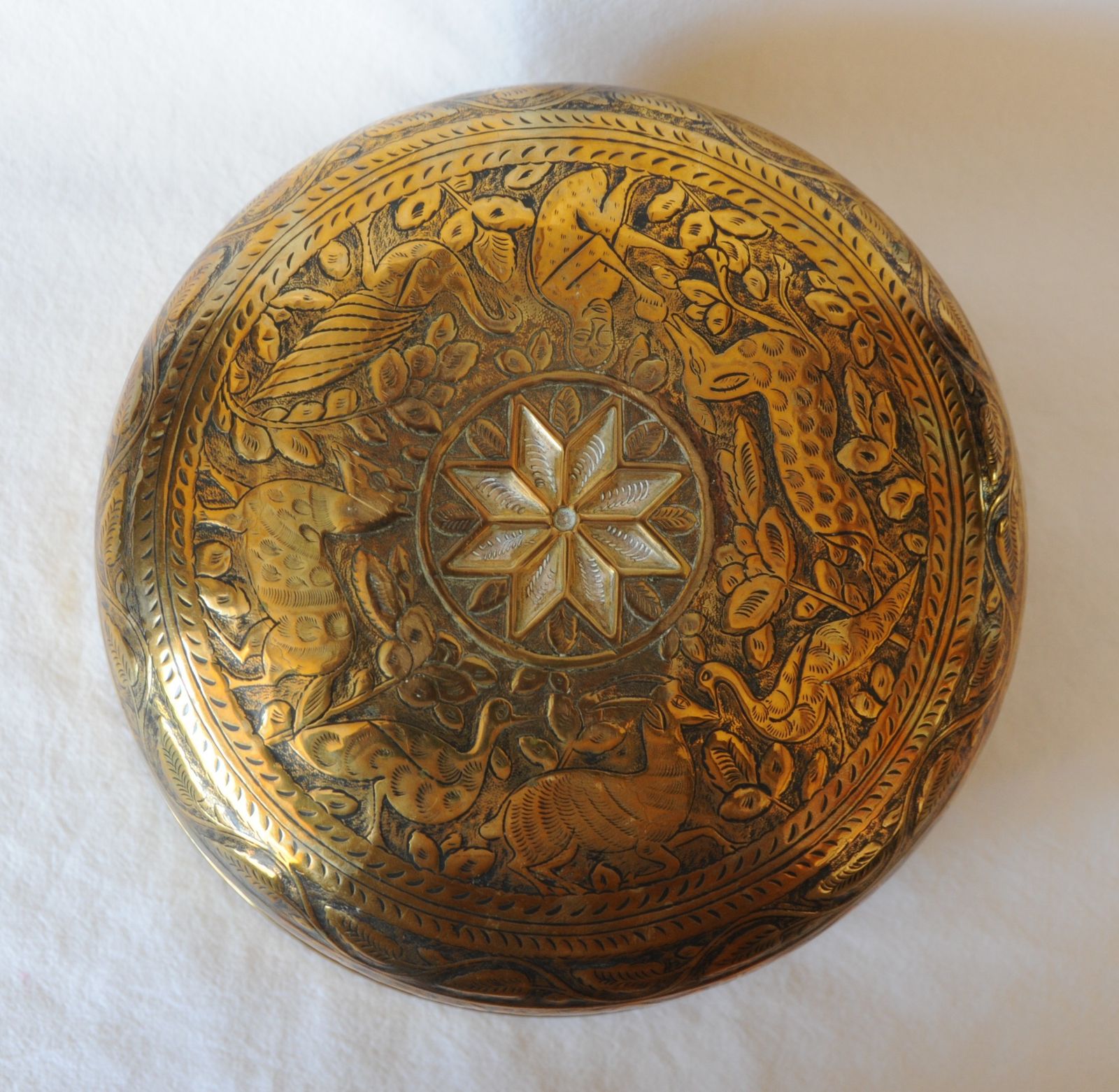 Vintage Indian Islamic Round Brass Bowl photo 312.0
