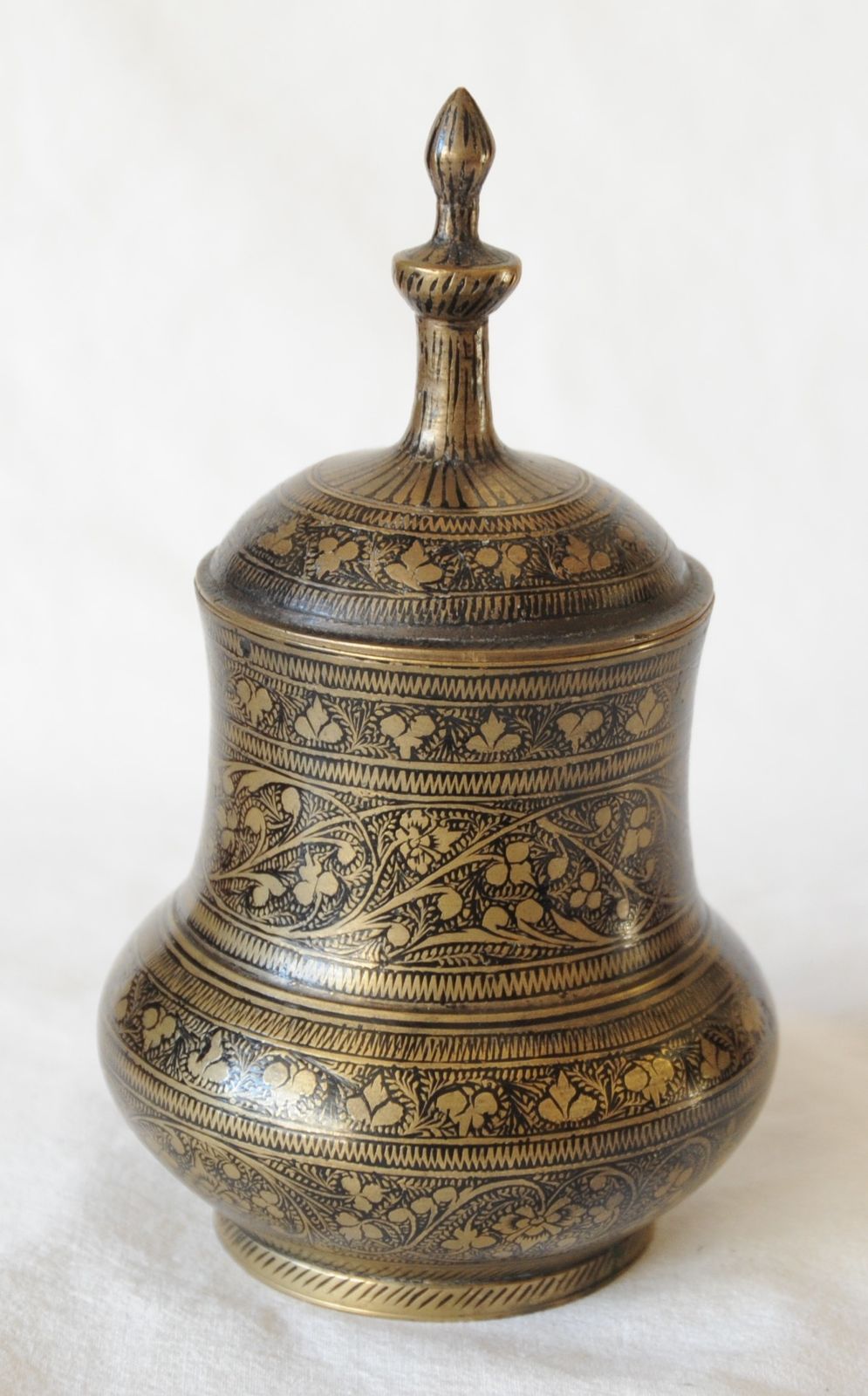 Antique Engraved Indian Brass Vase photo Home Decor