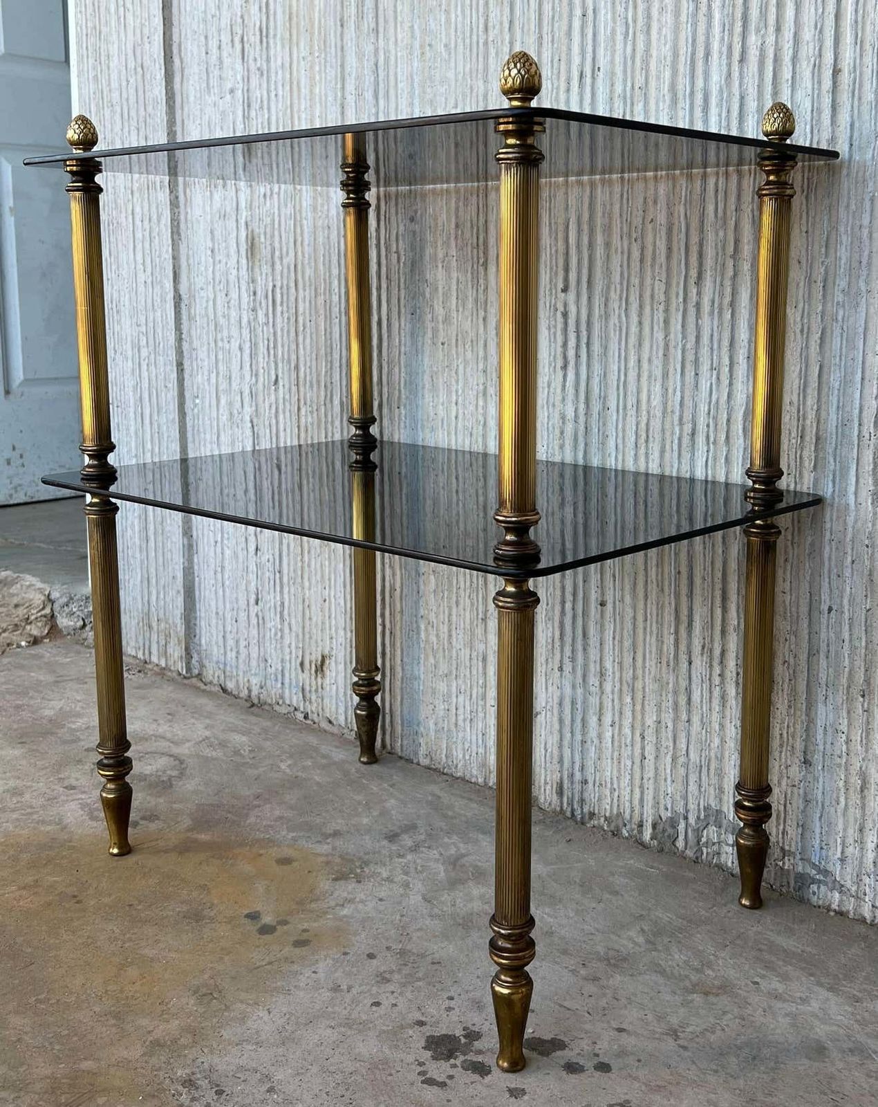 Early 20th Hollywood Regency Bronze Cocktail Table With Smoked Glass photo 1513.0
