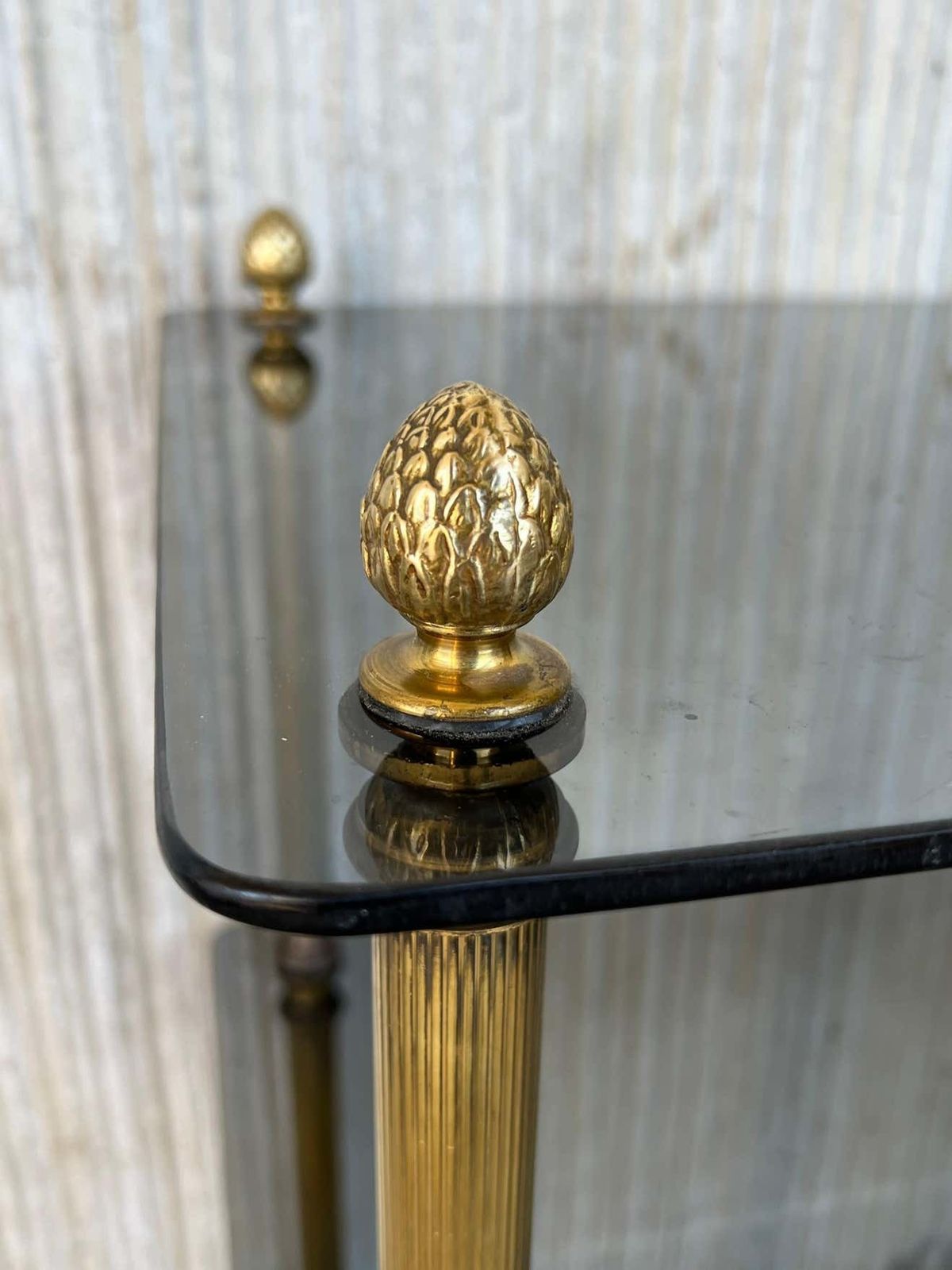 photo for sale Early 20th Hollywood Regency Bronze Cocktail Table With Smoked Glass