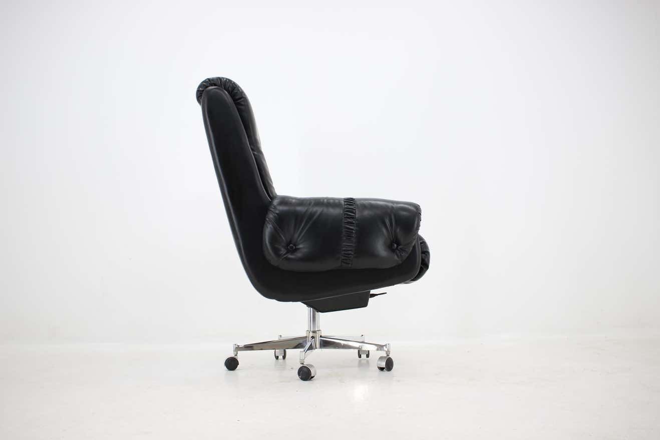 Scandinavian Style Leather Office Swivel Armchairs, 1970s photo Furniture