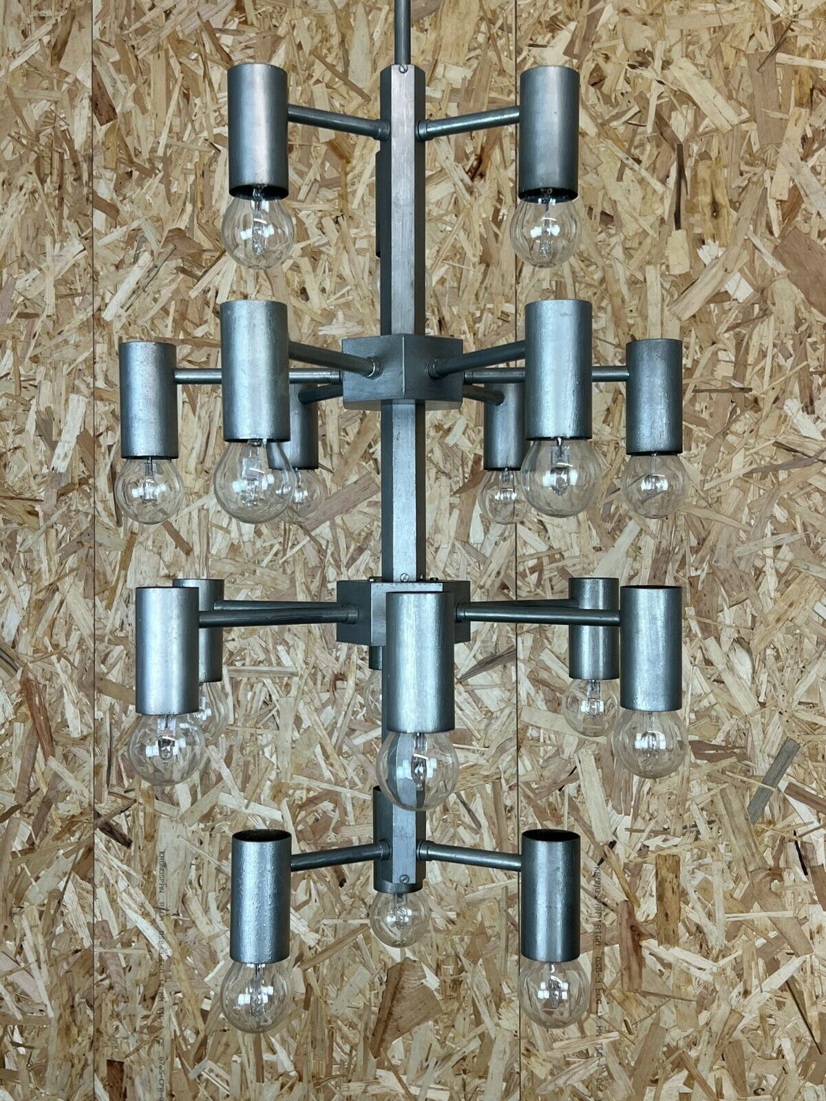 Xl 60s 70s Chandelier Chandelier Pendant Lamp Chrome & Metal Design 60s 70s photo furniture