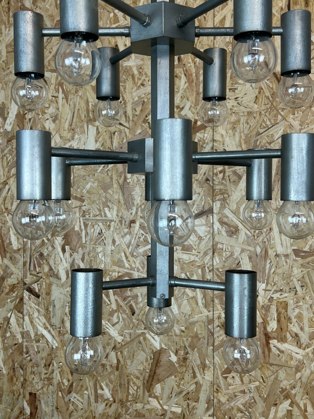 Xl 60s 70s Chandelier Chandelier Pendant Lamp Chrome & Metal Design 60s 70s photo Lighting