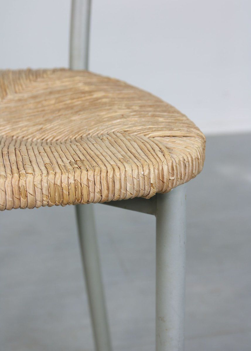 Furniture Vintage Italian Straw And Metal Chair photo