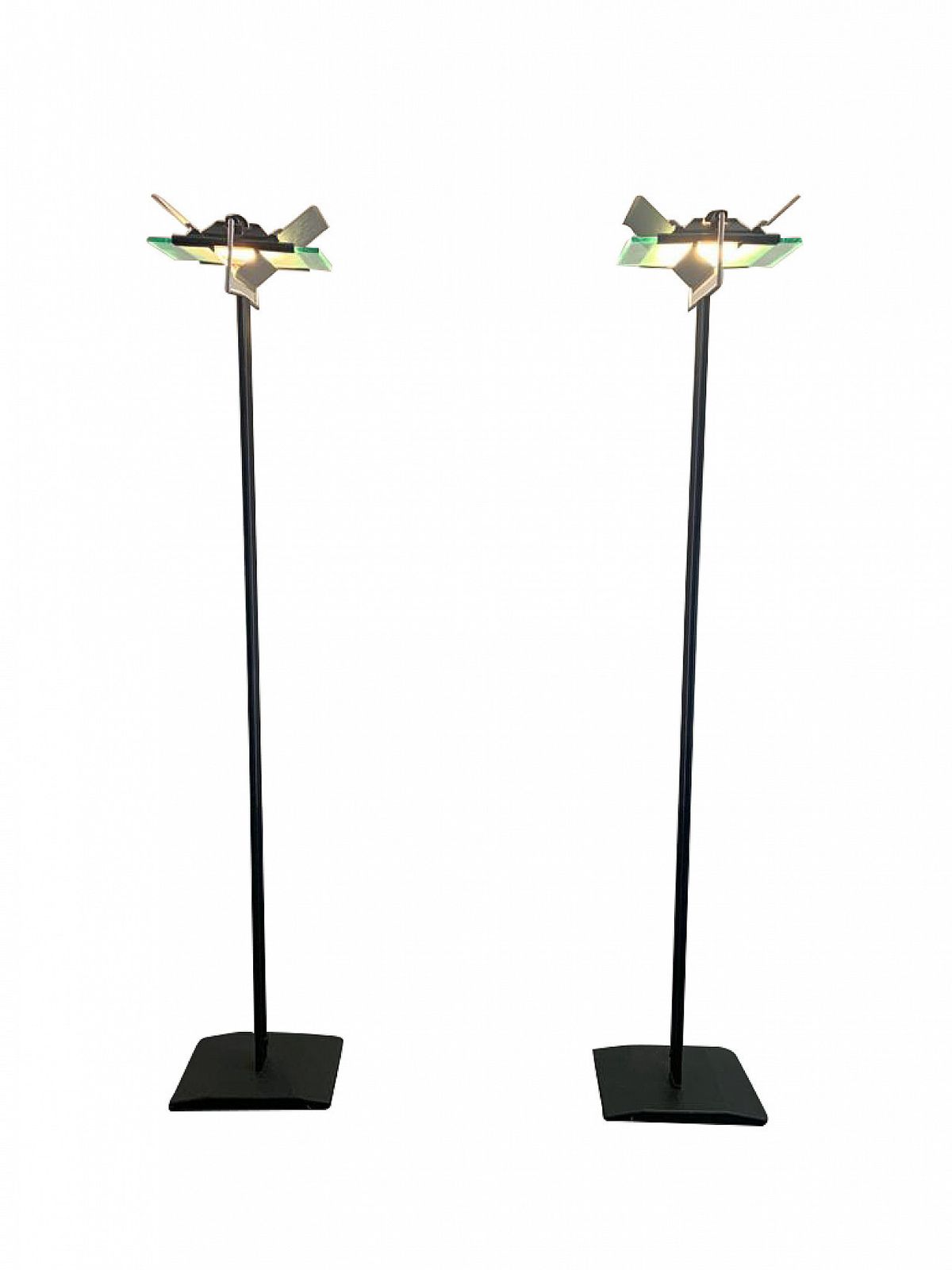 Pair Of Dhiedron Floor Lamps By Giovanni Grignani For Lamperti, 1970s