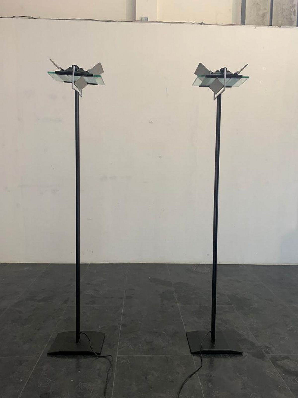 photo buy Pair Of Dhiedron Floor Lamps By Giovanni Grignani For Lamperti, 1970s
