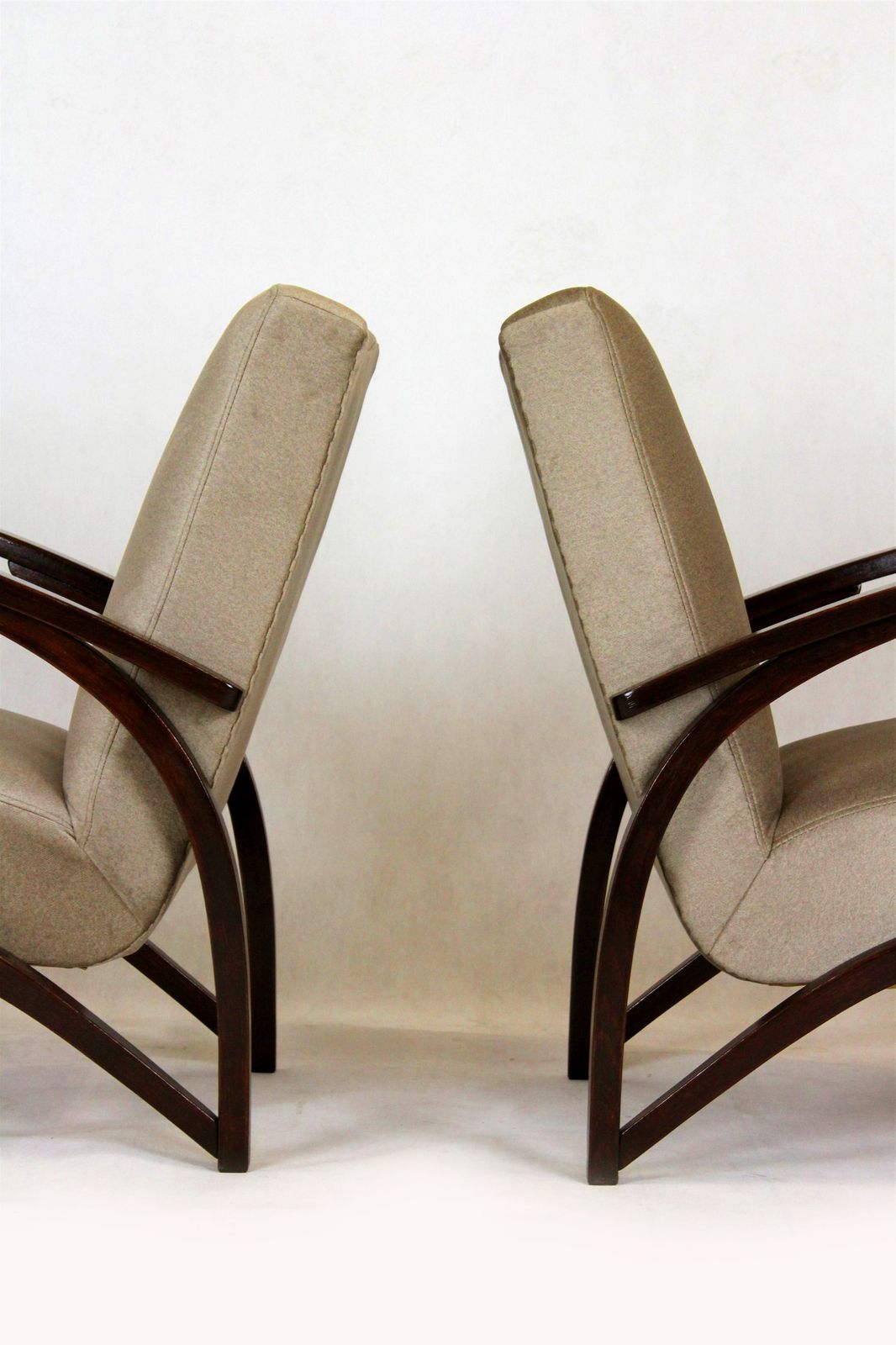 photo vintage Armchairs By Jindřich Halabala, 1940s, Set Of 2