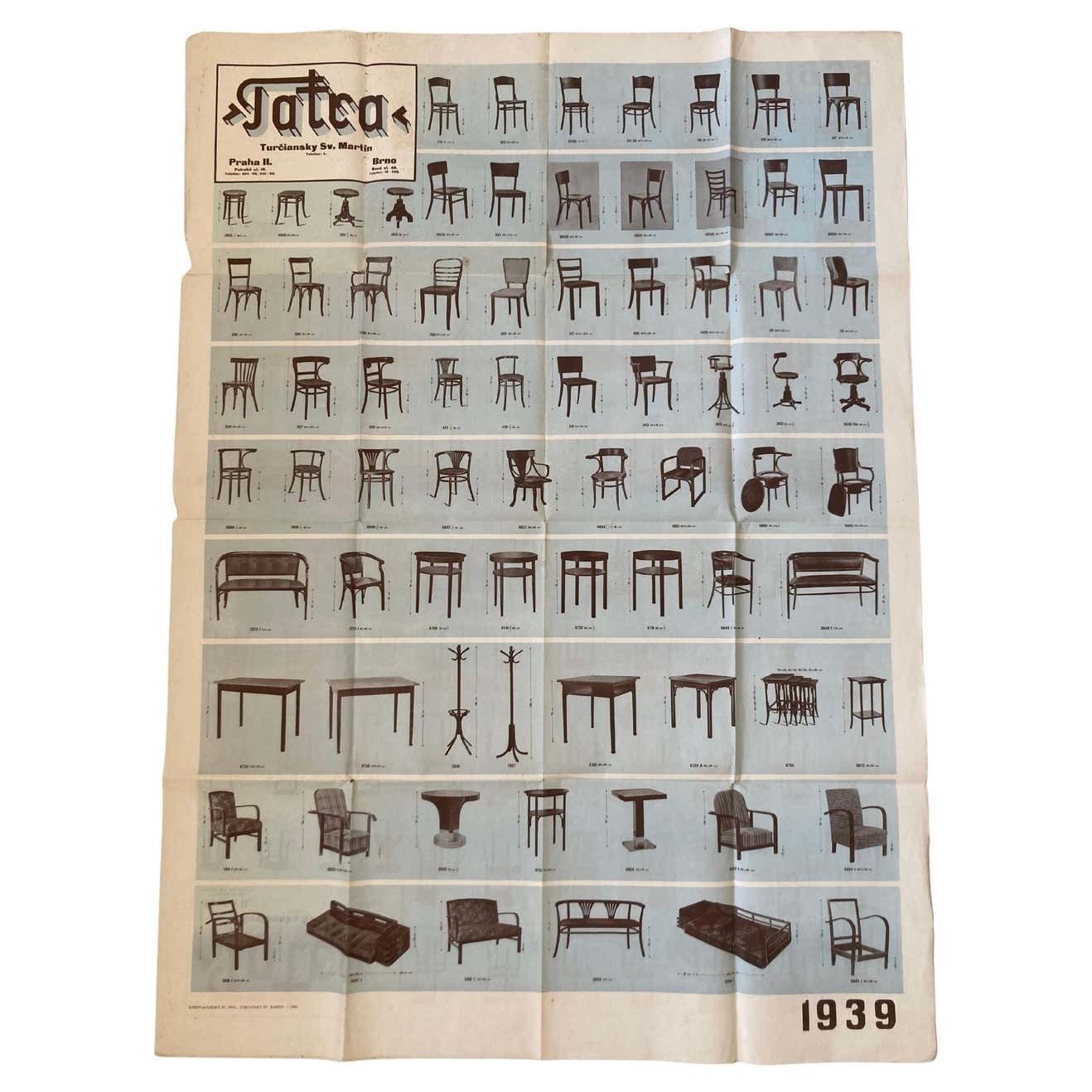 Xxl Old Art Deco Tatra Furniture Poster   1920s / Czechoslovakia