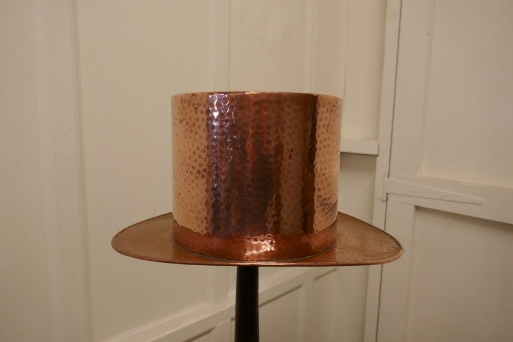 Arts And Crafts Copper Milliners Trade Sign. Copper Top Hat photo Home Decor