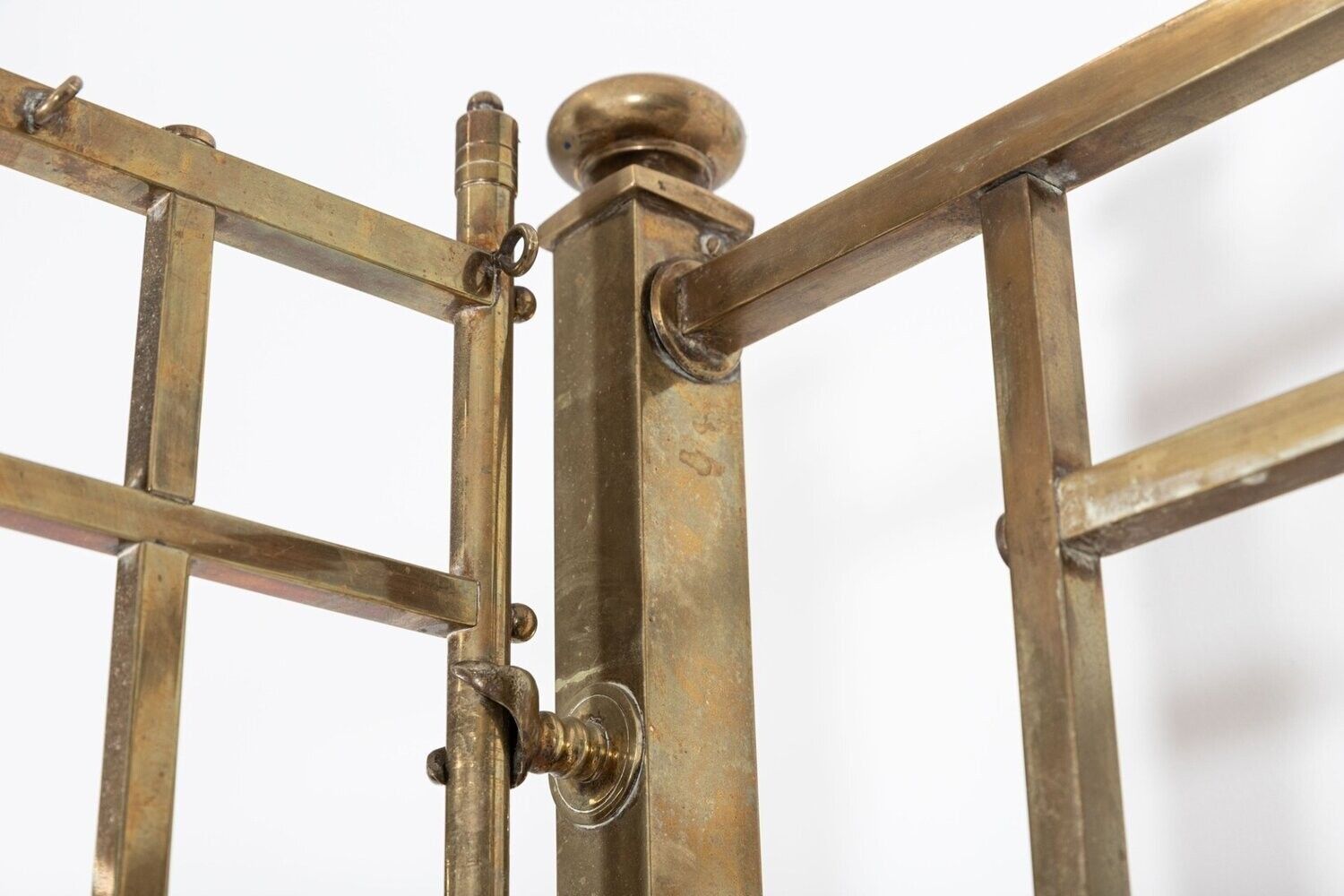 5118.0 19thc English Half Tester Double Brass Bed Frame photo