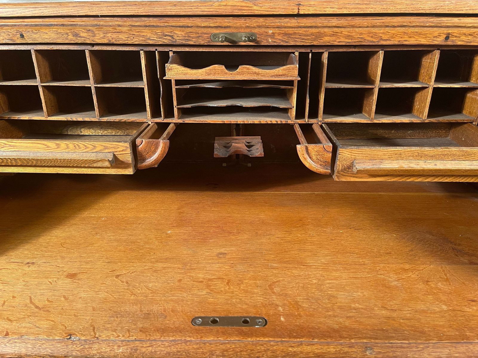 photo for sale Rare Antique American Cutler & Sons Roll Top Oak Desk Circa 1880