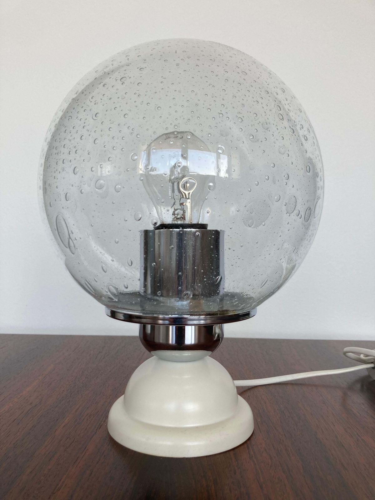 Pair Of Midcentury Glass Table Lamps, 1980s photo 639.0