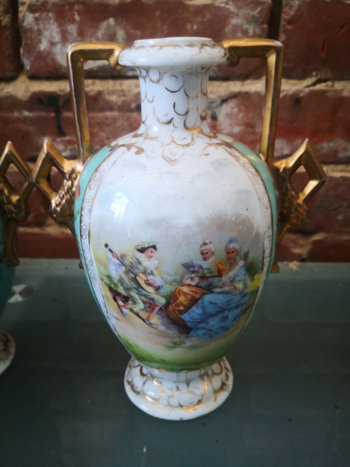 Pair Of Antique Austrian Vases Signed By Freidrich Stahl photo 185.0