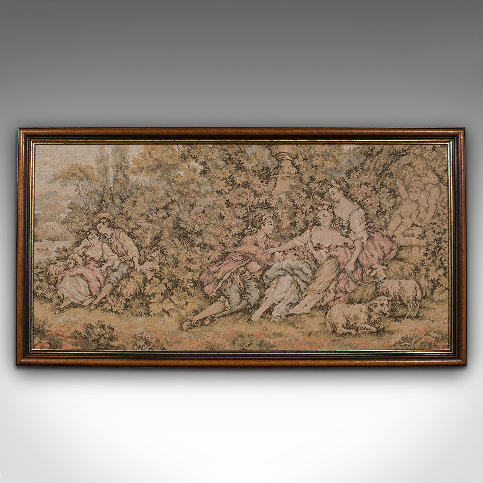 Small Antique Tapestry, Continental, Needlepoint, Decorative Wall Panel, C.1920 photo furniture