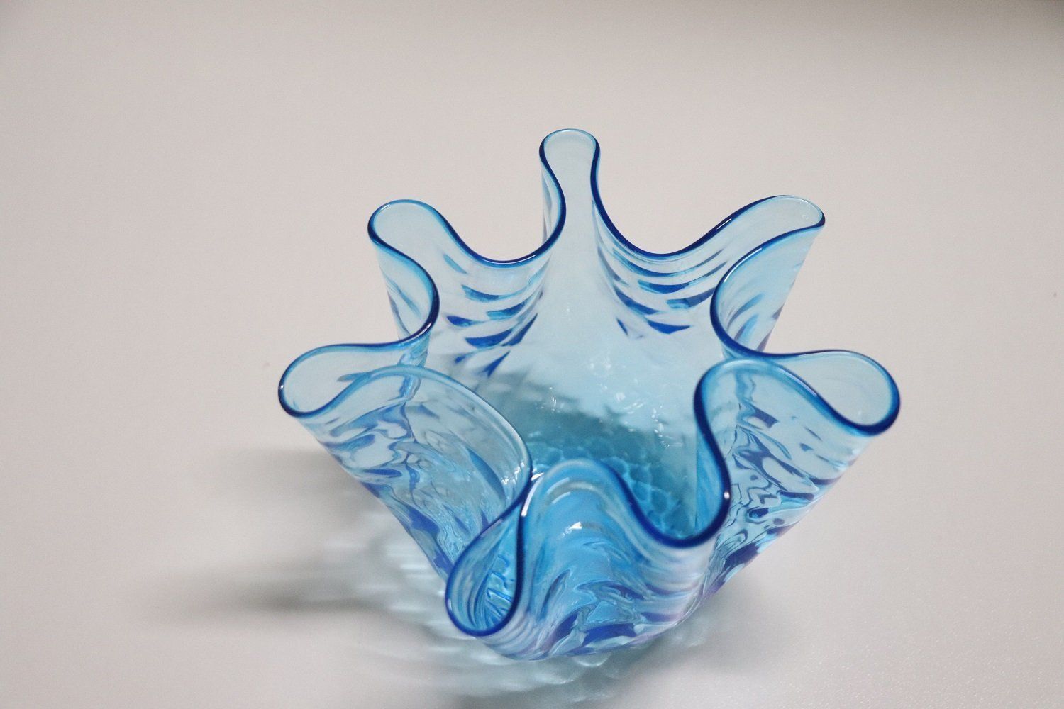 Italian Murano Glass Handkerchief Vase 1950s photo vintage