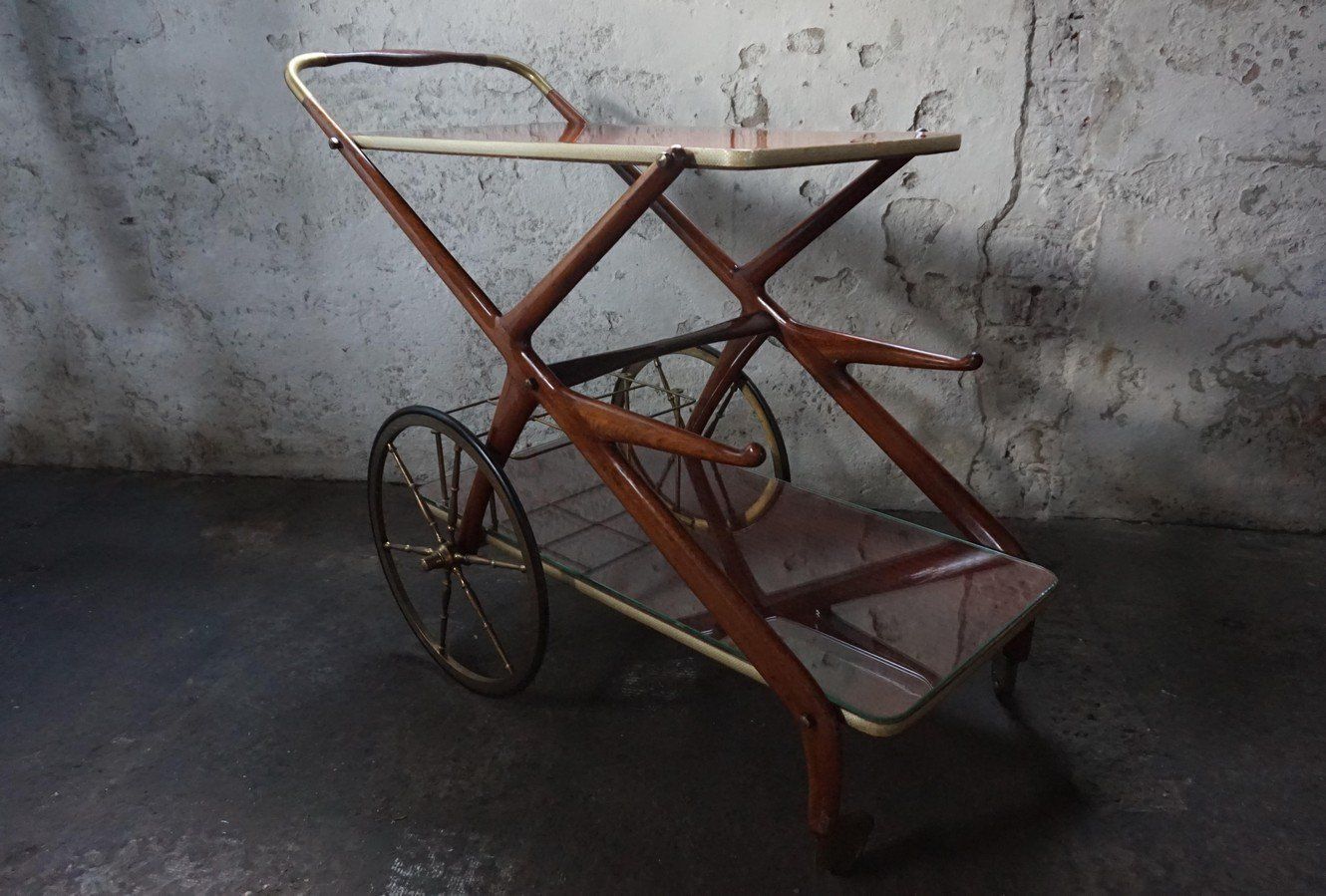 Mid Century Serving Trolley By Cesare Lacca, 1950s photo Furniture