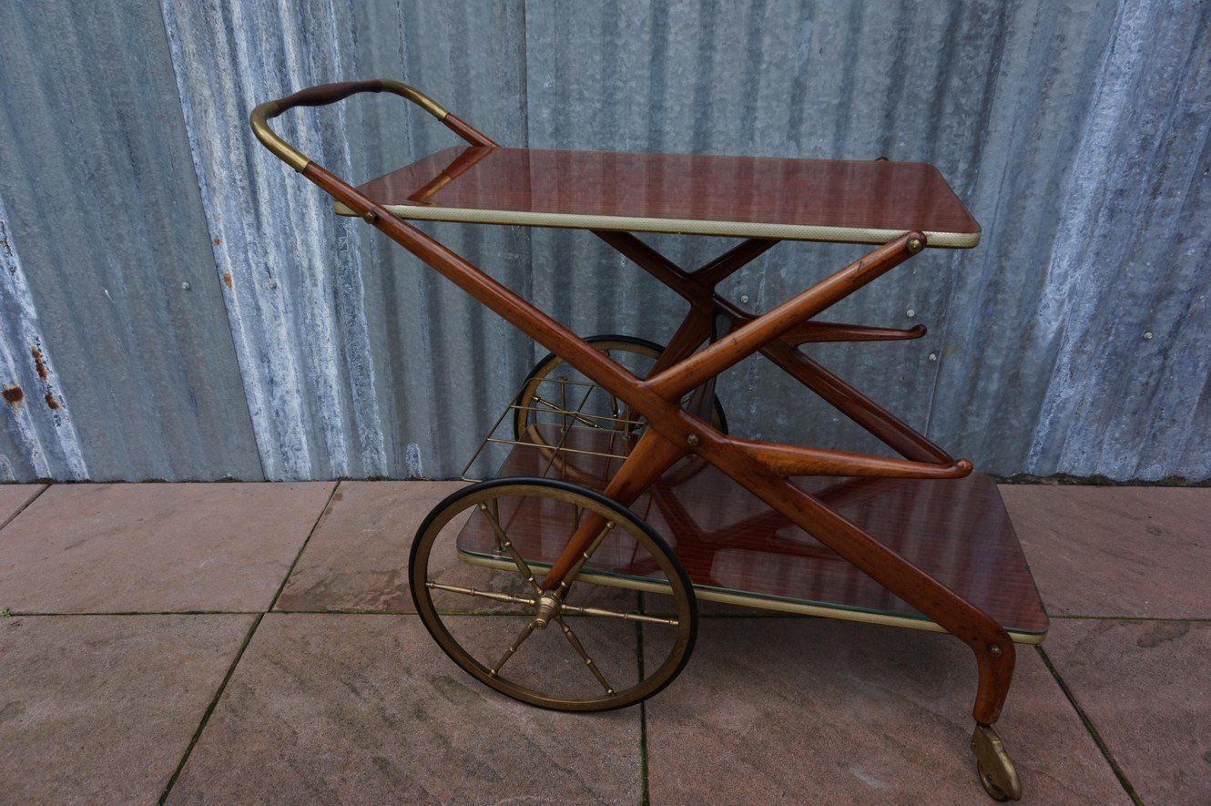 Mid Century Serving Trolley By Cesare Lacca, 1950s photo vintage