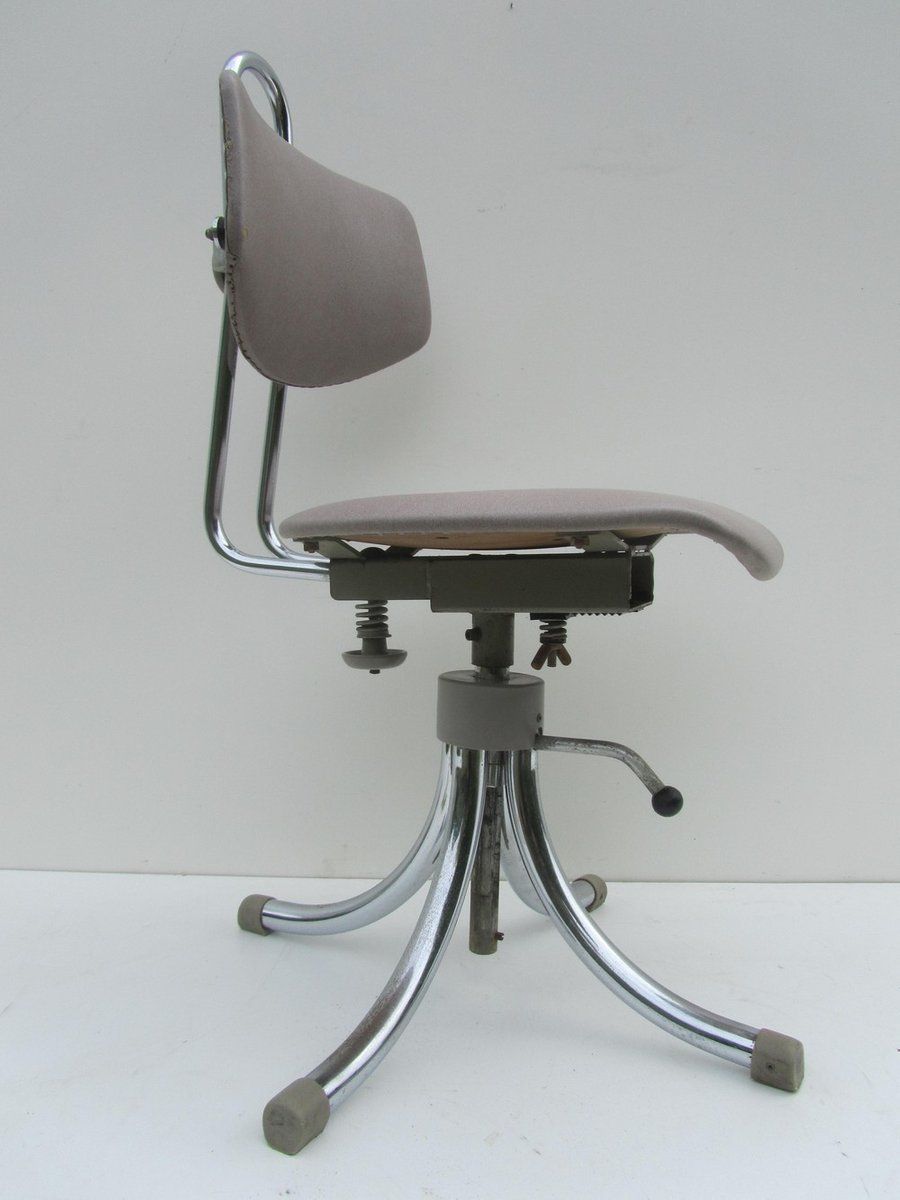 Adjustable Swivel Office Chair From Tubax, 1940s photo furniture