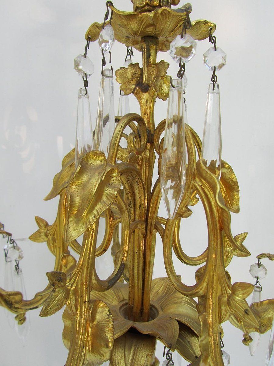 19th Century Gilt Bronze & Crystal Candelabras, Set Of 2 photo 2650.0