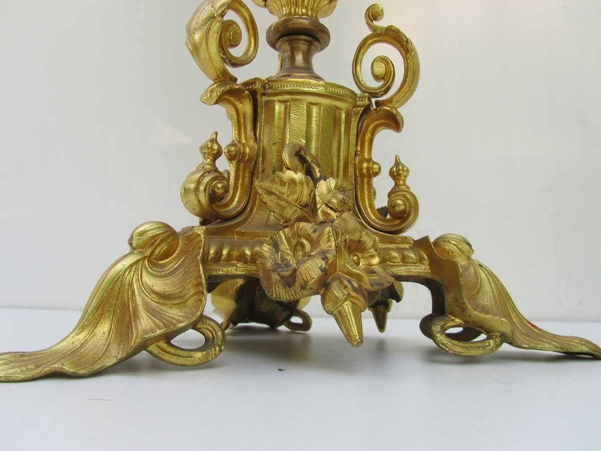 photo for sale 19th Century Gilt Bronze & Crystal Candelabras, Set Of 2