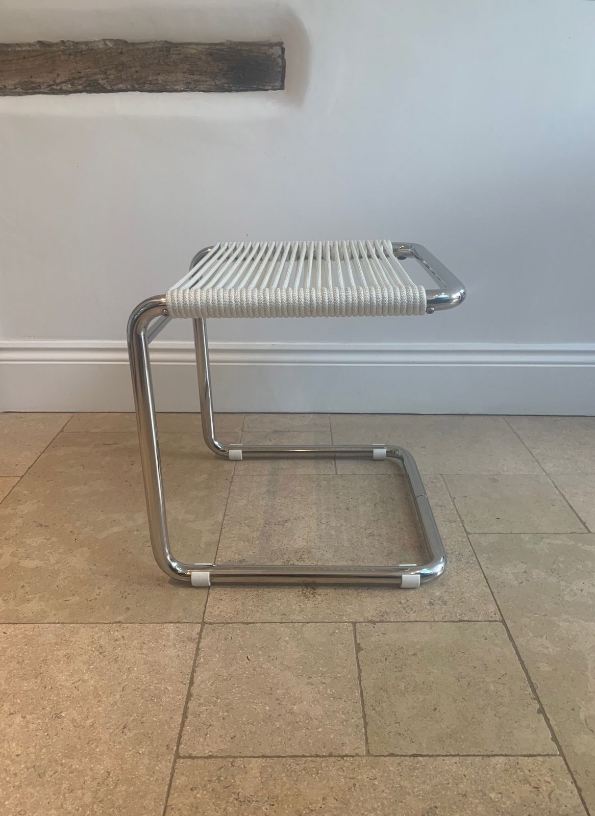 Vintage Chrome Stool By Knoll Bauhaus Style Designed By Andre Dupre 1970s photo for sale