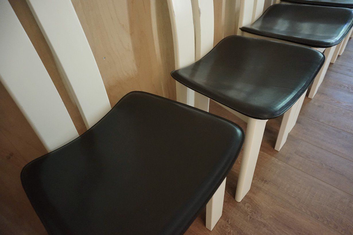 Furniture Black & White Italian Dining Chairs By Pietro Costantini For Ello, 1970s, Set Of 8 photo
