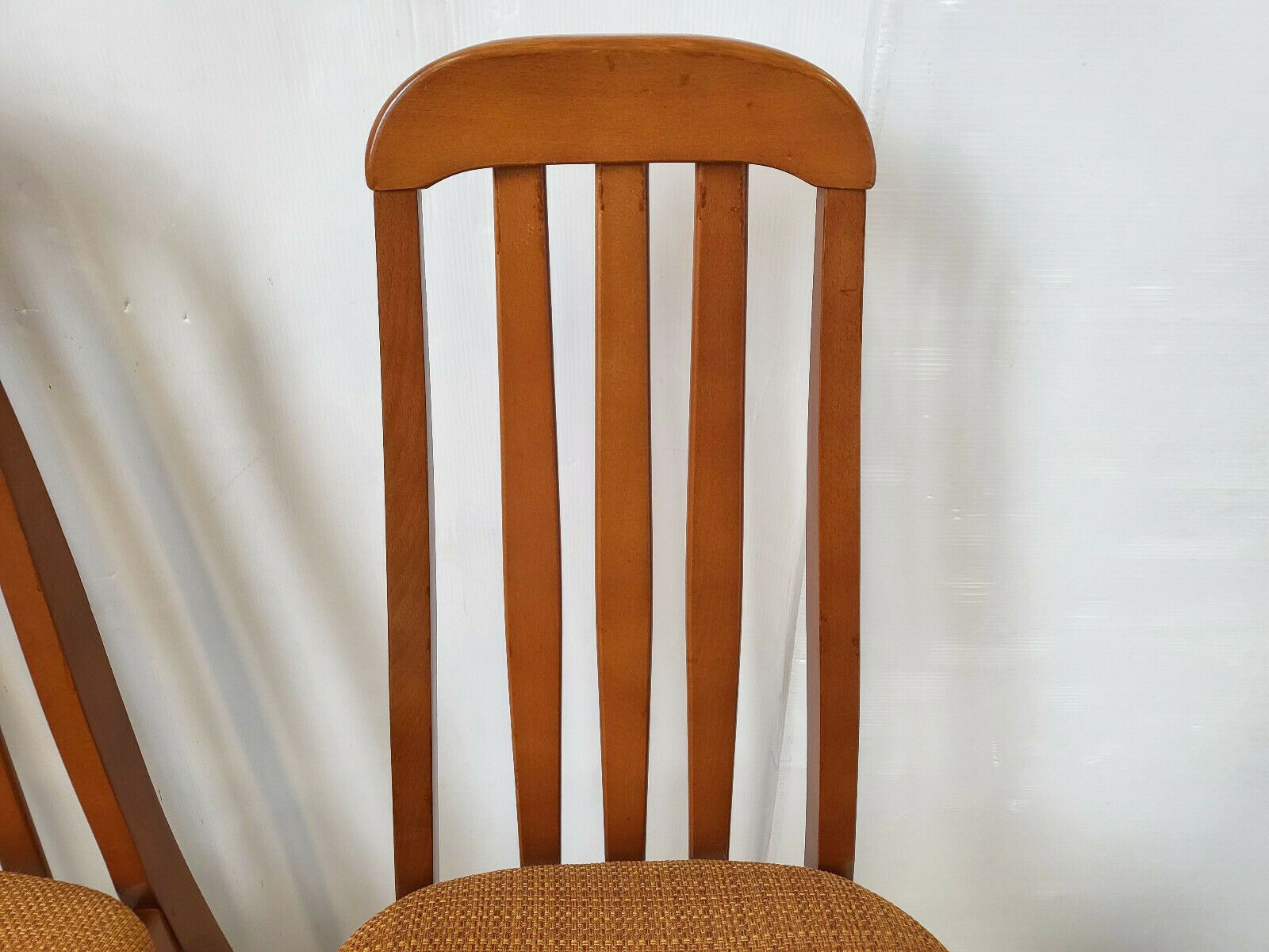 Suite De 4 Chaises Vintage 1970 Jentique 70s Style Scandinave En Tweed & Bois photo Furniture