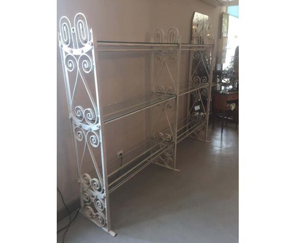20th Century Florist's Shelf In Wrought Iron France 1920 photo vinterior