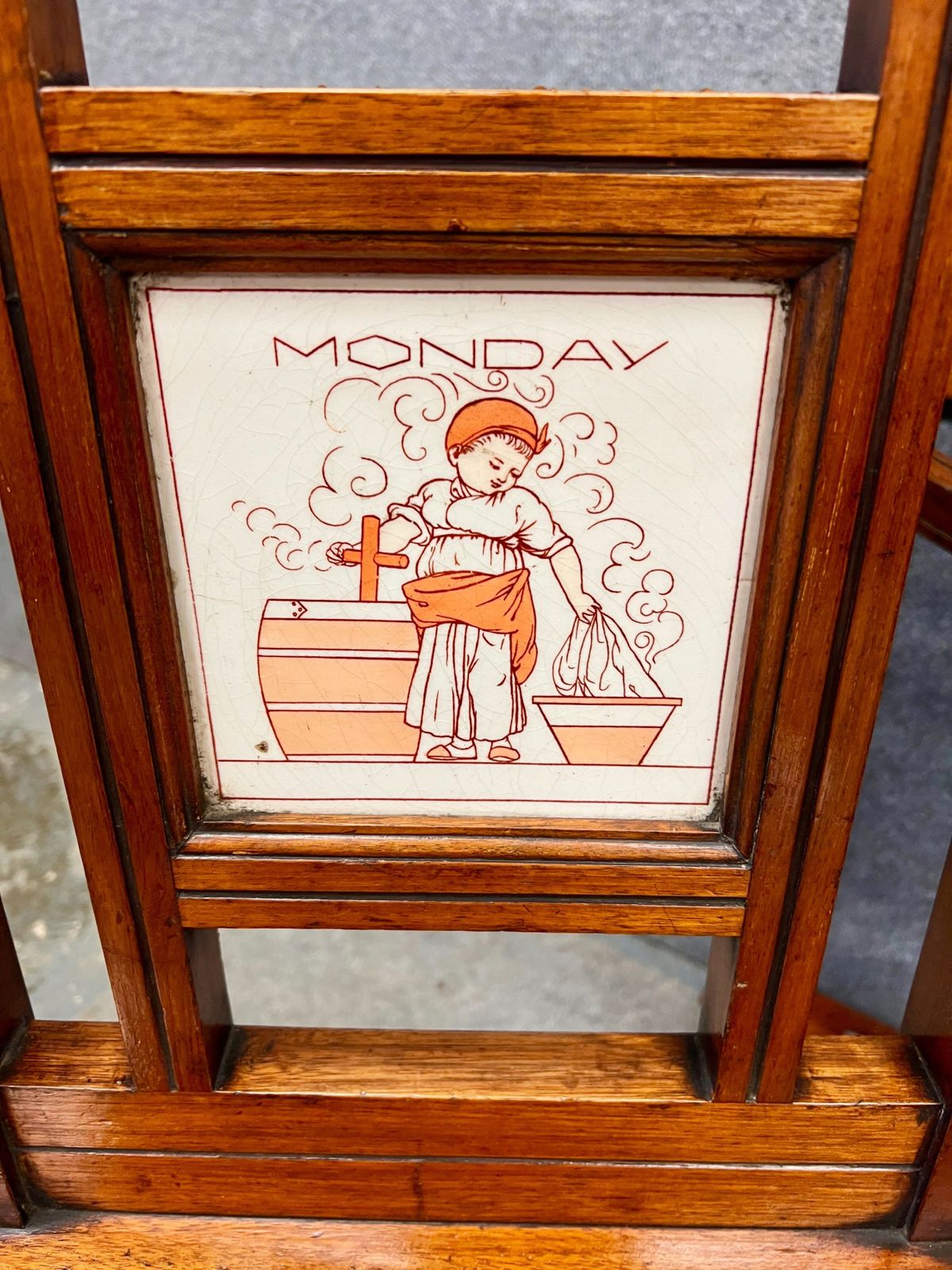 Rare Ellen E. Houghton Of Minton Tiled Hall Stand And Hall Chairs "Days Of The Week" photo furniture