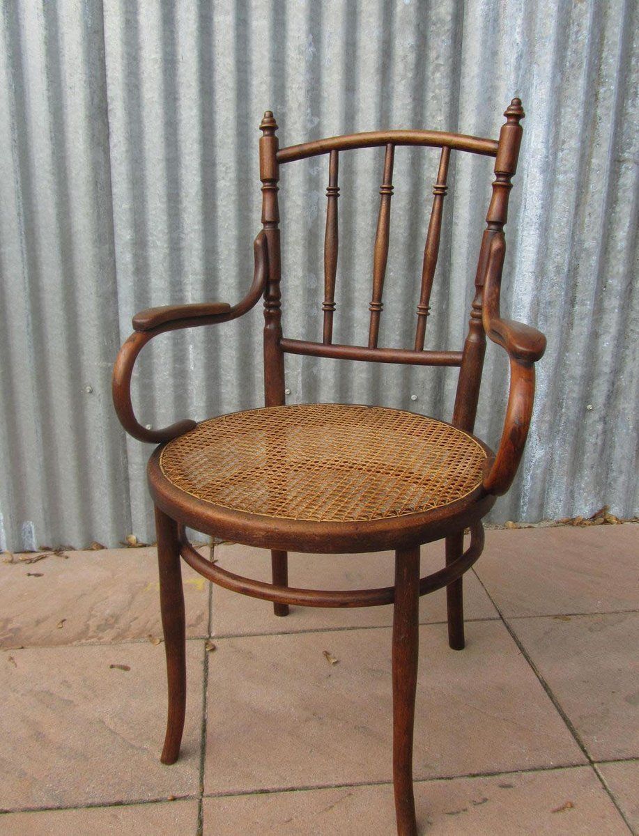 Austrian Bentwood & Cane Armchair From Josef Hofmann, 1900s photo 495.0