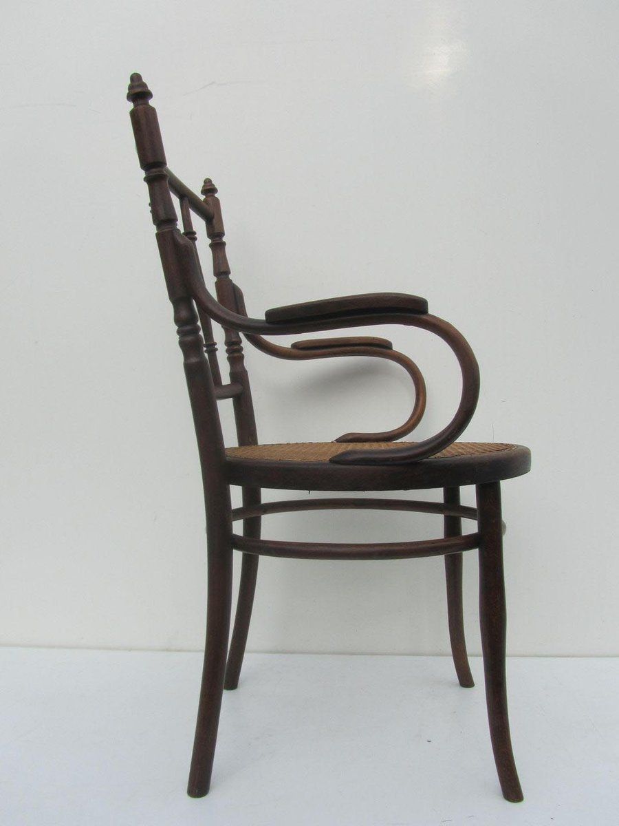 photo furniture Austrian Bentwood & Cane Armchair From Josef Hofmann, 1900s