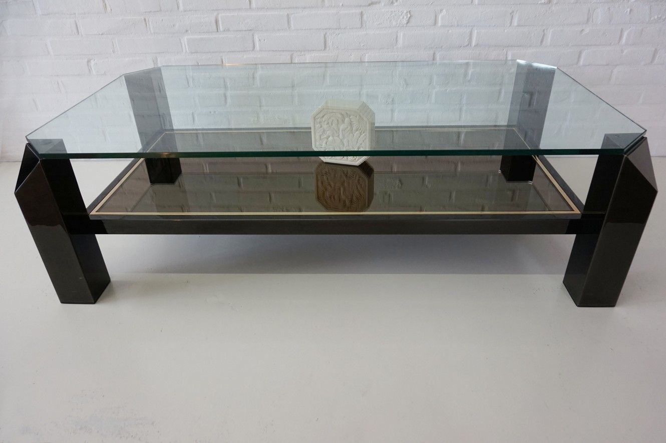 895.0 Black & Gold Plated Sculptural Coffee Table From Belgo Chrom & Dewulf Selection, 1970s photo
