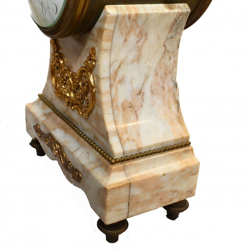 Home Decor French Mantle Clock Set Garniture Marble 1880 photo