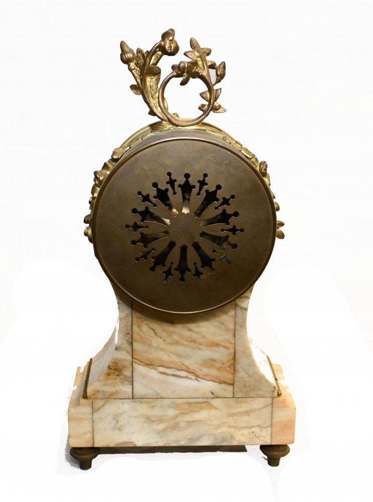 1150.0 French Mantle Clock Set Garniture Marble 1880 photo