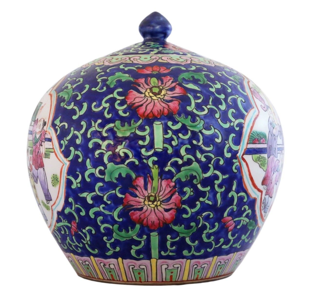 Oriental Chinese 19th Century Tongzhi Ginger Temple Jar Famille Rose photo furniture