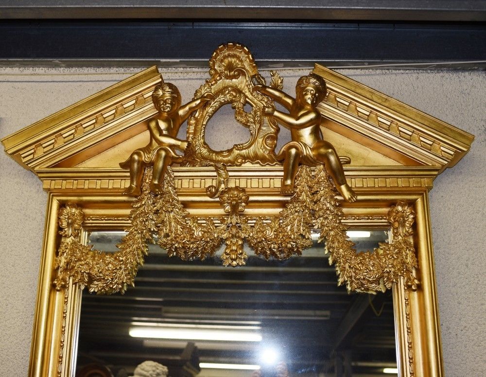 photo buy Gilt Pier Mirror   English Palladian Cherubs Neo Classical