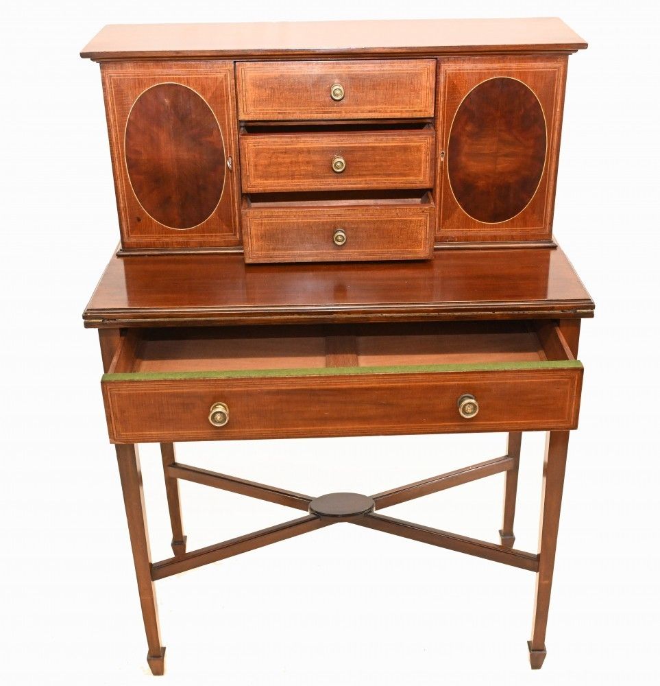 Victorian Ladies Writing Desk Mahogany Bureau 1900 photo for sale