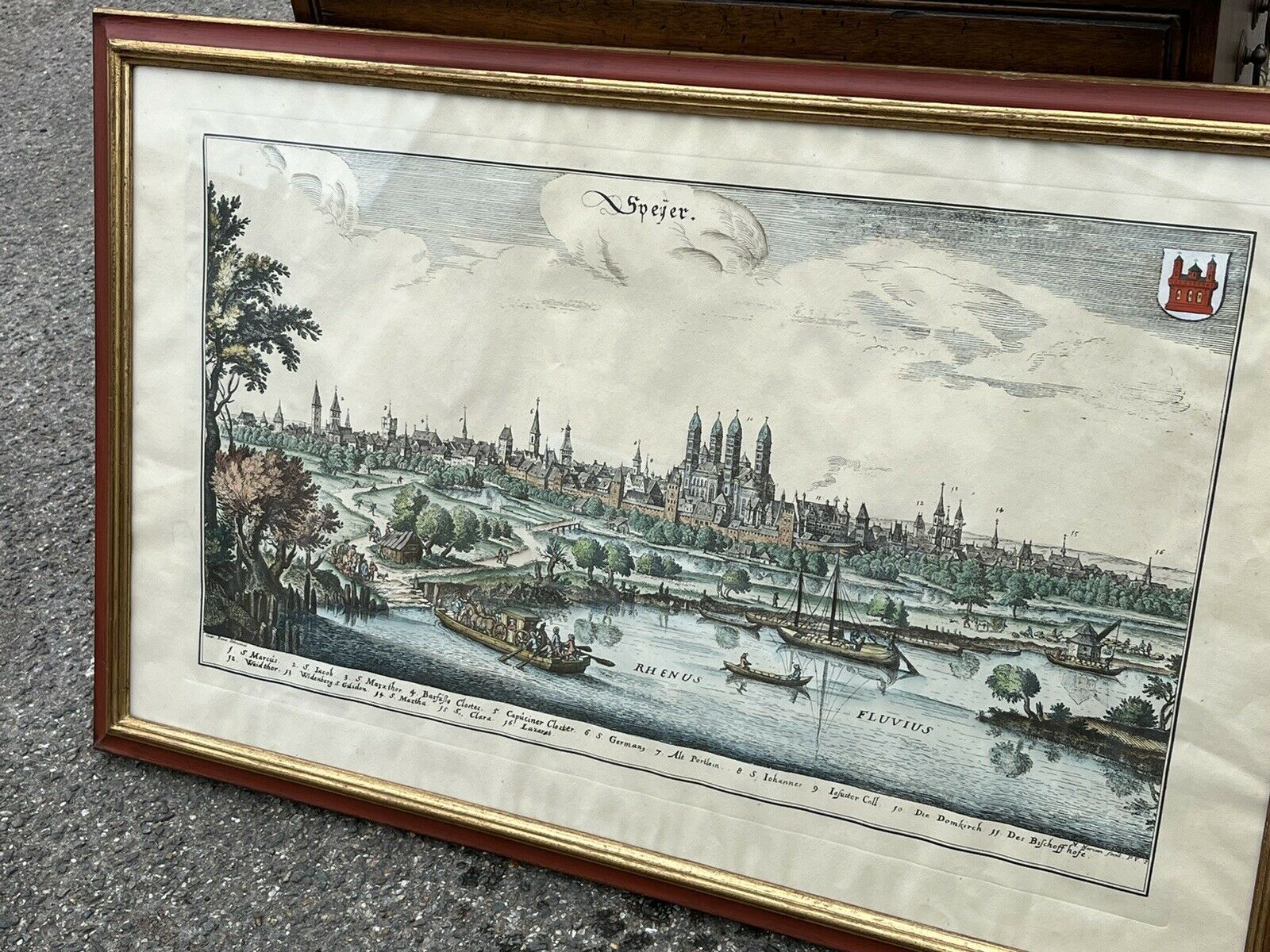 Antique Coloured Engraving By Conrad Buno Delineaut Of German Towns photo for sale