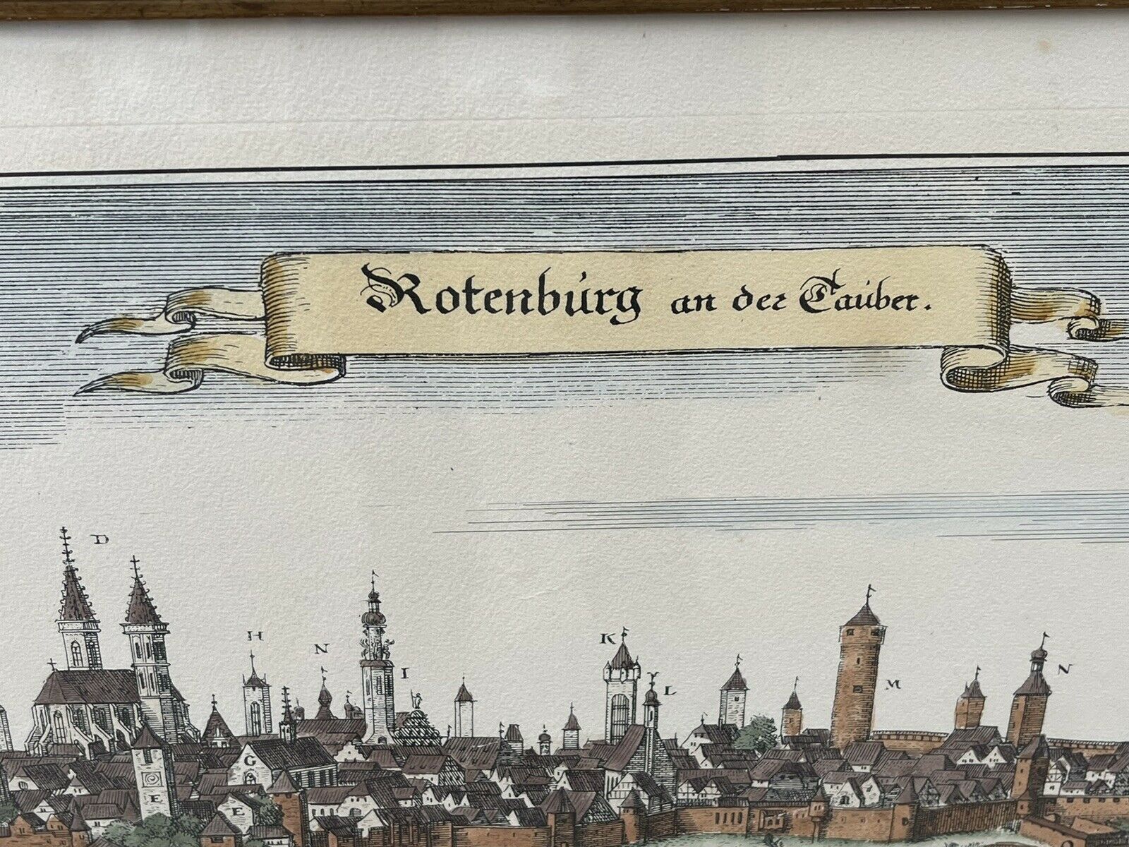 Antique Coloured Engraving By Conrad Buno Delineaut Of German Towns photo Art